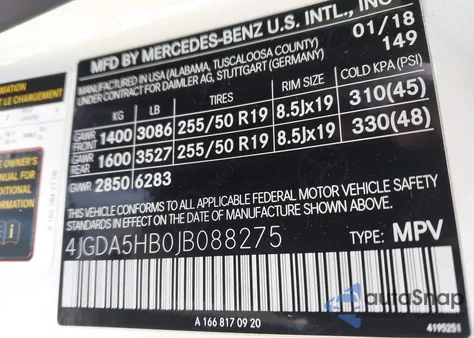 2018 Mercedes-Benz Gle 350 4Matic from USA, damaged, VIN 4JGDA5HB0JB088275